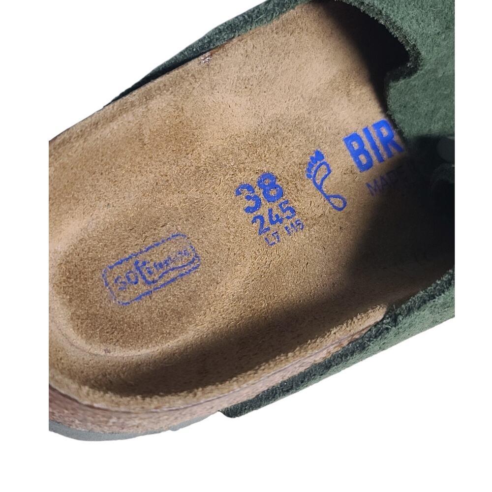Birkenstock Arizona Green Suede Soft Footbed Sandals Size 38 W7 - Picture 5 of 7